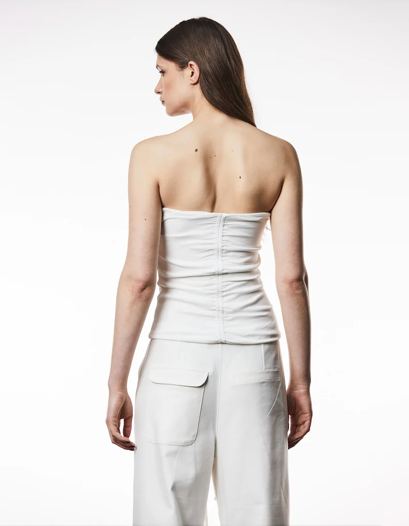 Bandeau-Top mit Raffung