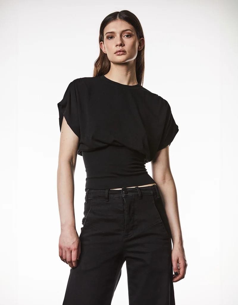 Loose-Fit T-Shirt mit elastischem Bund