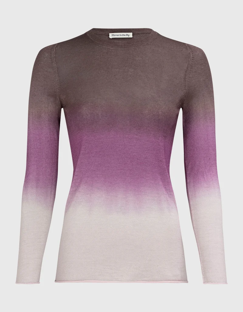 Kaschmir-Longsleeve in Batik-Optik