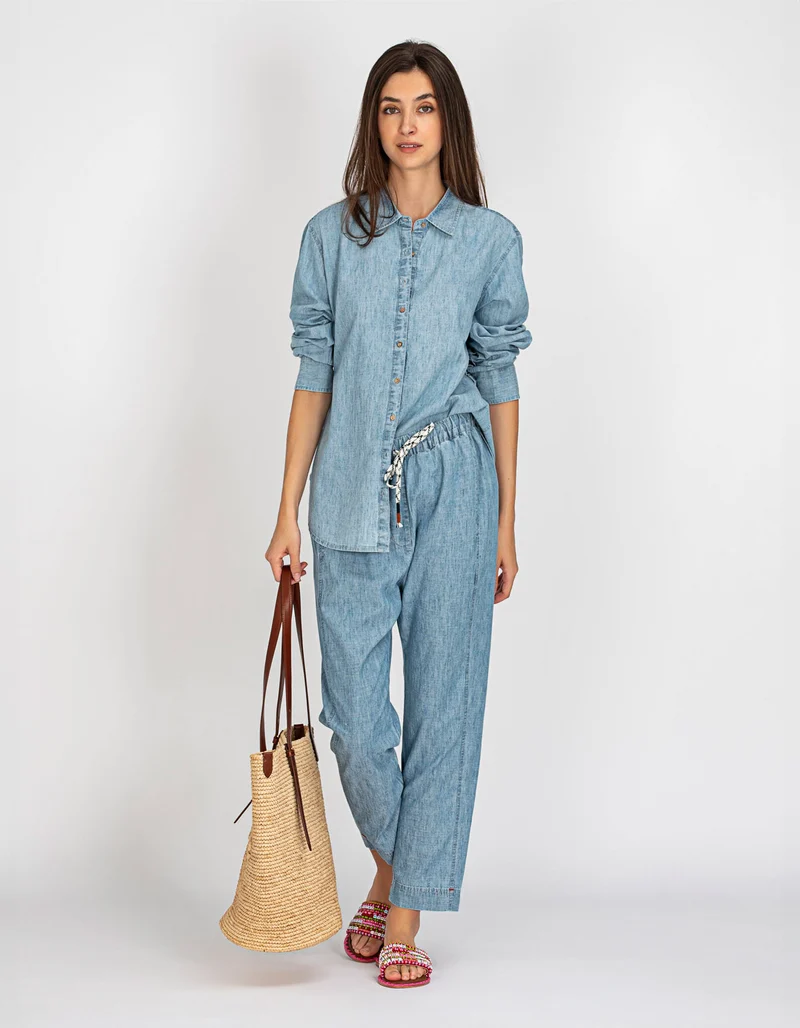 Washed-Out Jeanshose Draper mit elastischem Bund