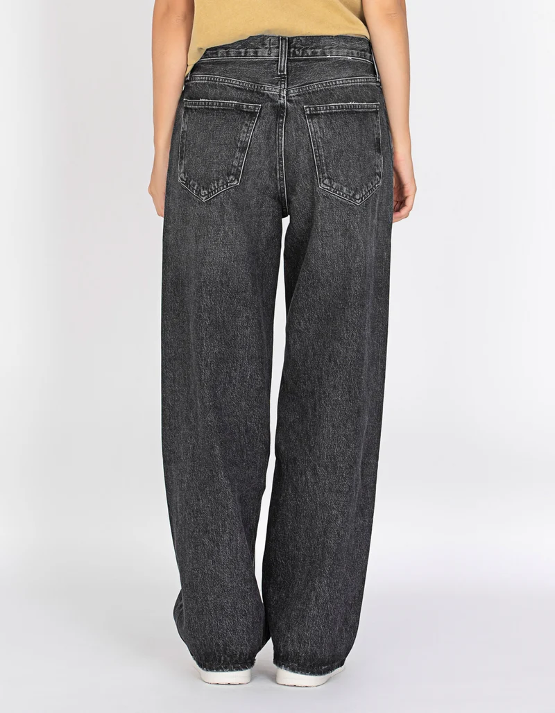 Washed-Out Wide-Leg Jeans Low Slung Baggy