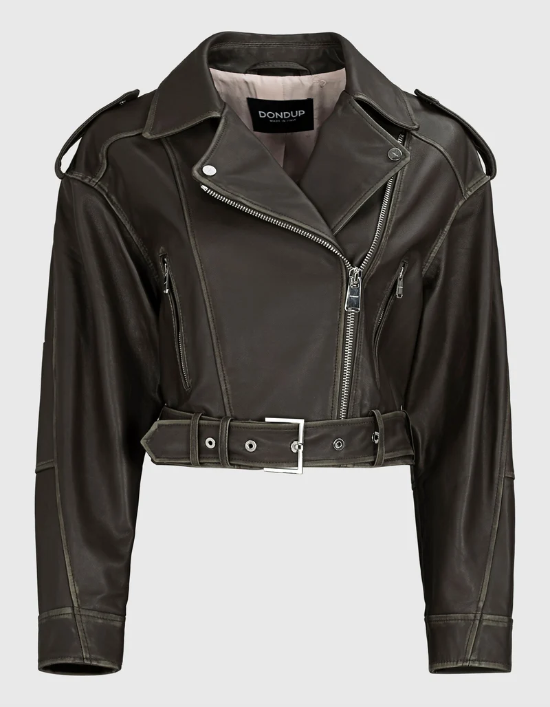 Leder-Jacke im Biker-Stil