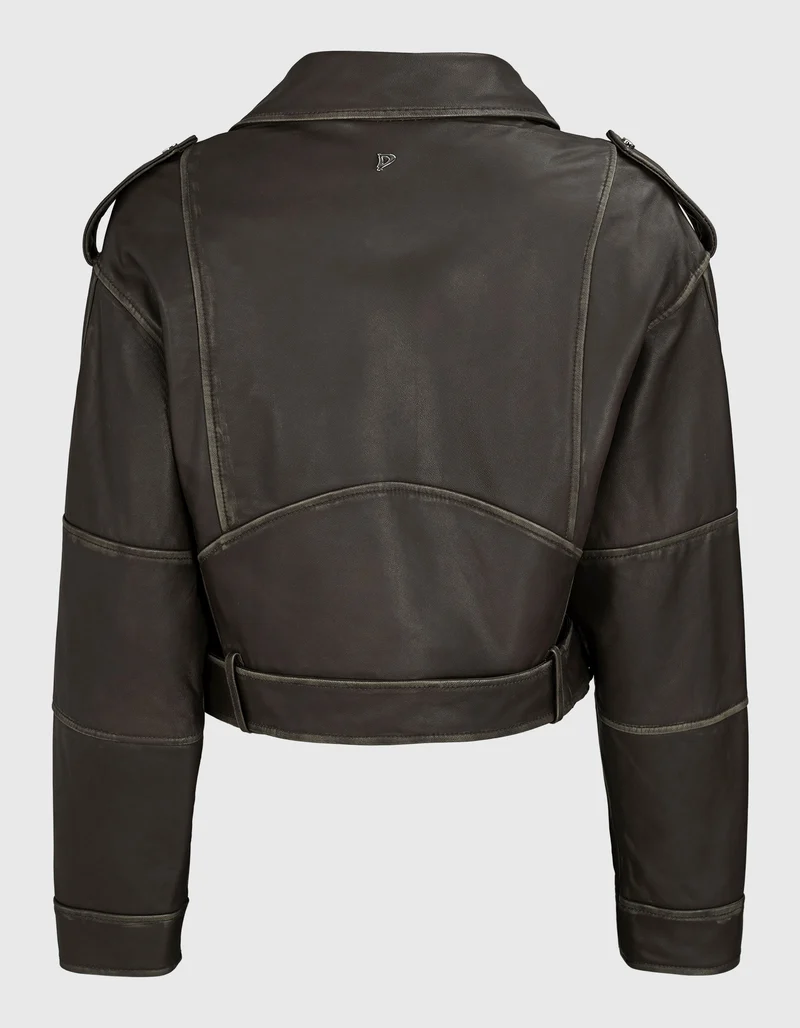 Leder-Jacke im Biker-Stil