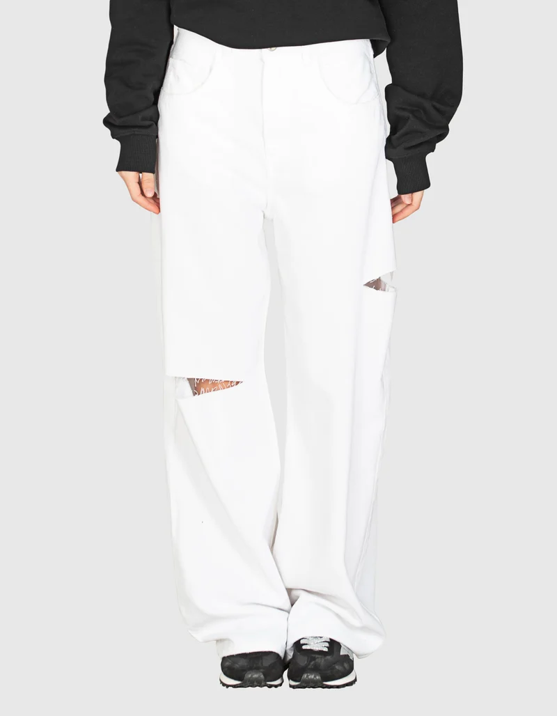 Destroyed Wide-Leg Jeans Poppy