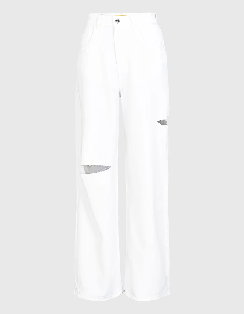 Destroyed Wide-Leg Jeans Poppy