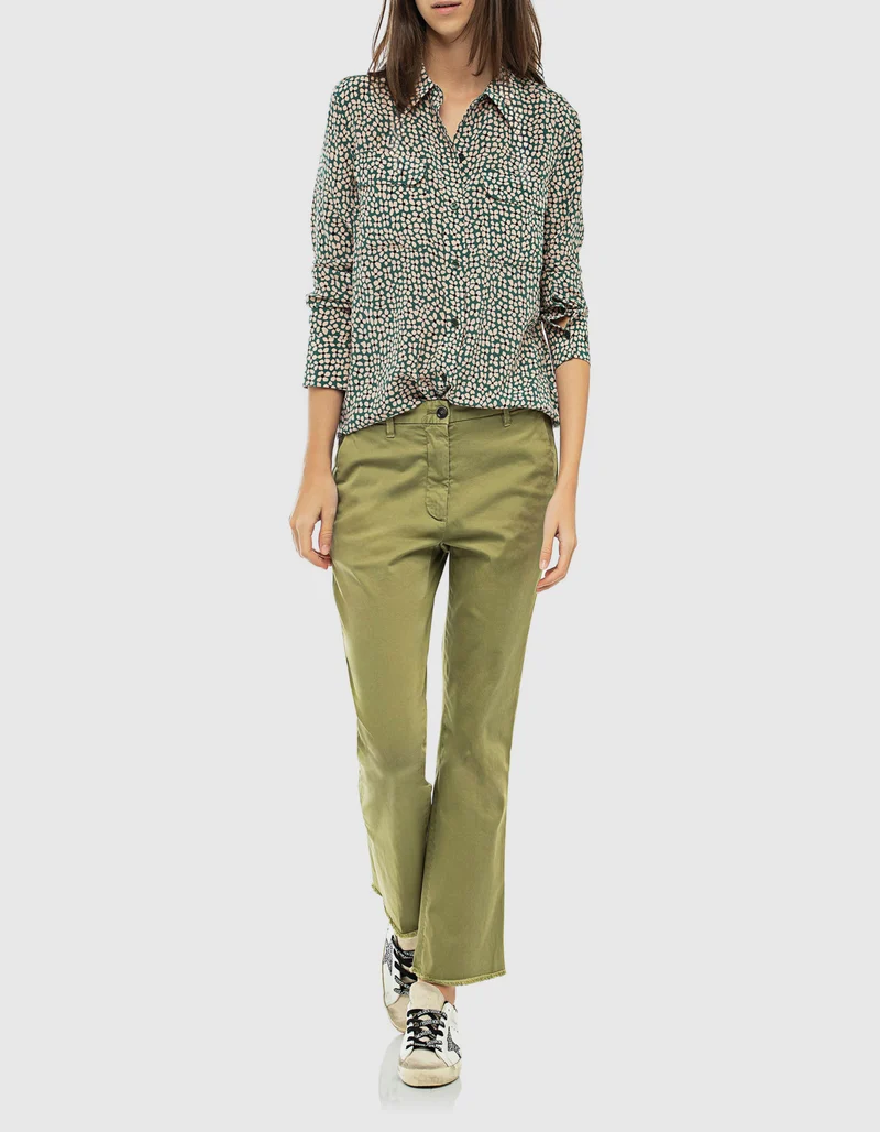 Kick-Flare Hose mit offenem Saum