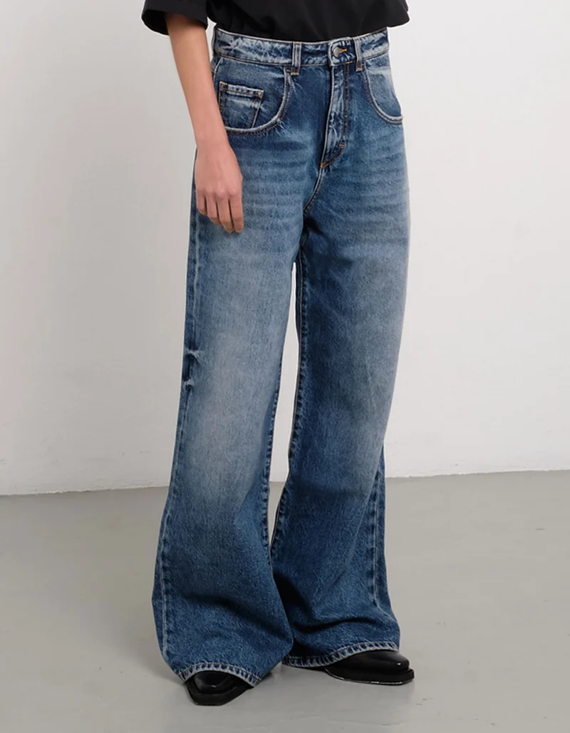Washed-Out Wide-Leg Jeans Debby