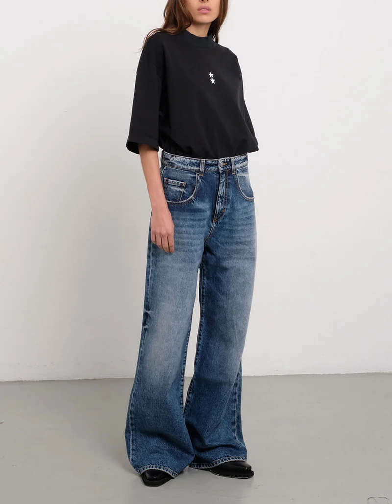 Washed-Out Wide-Leg Jeans Debby