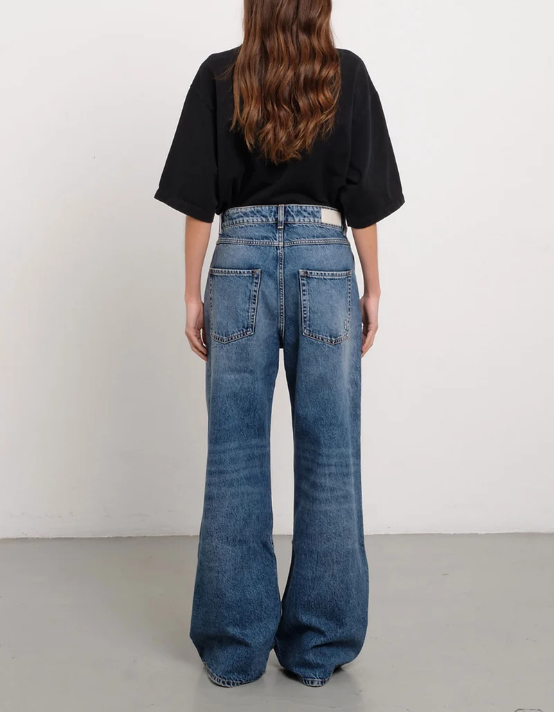 Washed-Out Wide-Leg Jeans Debby