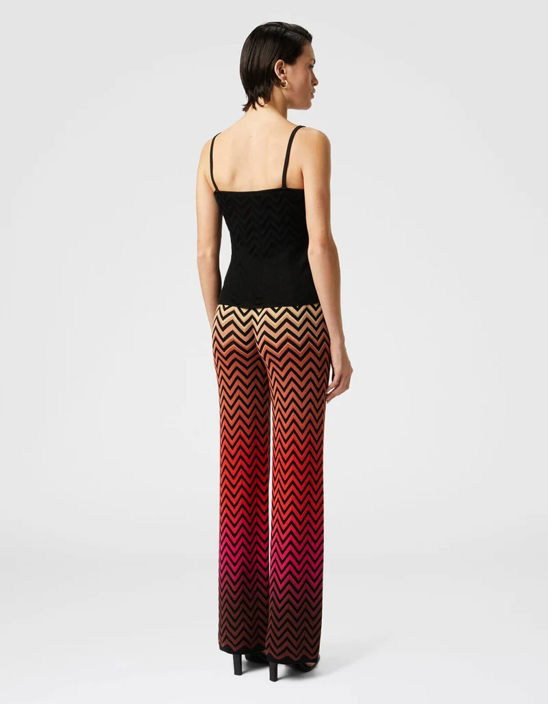 Feinstrickhose mit Dégradé-Chevron-Motiv