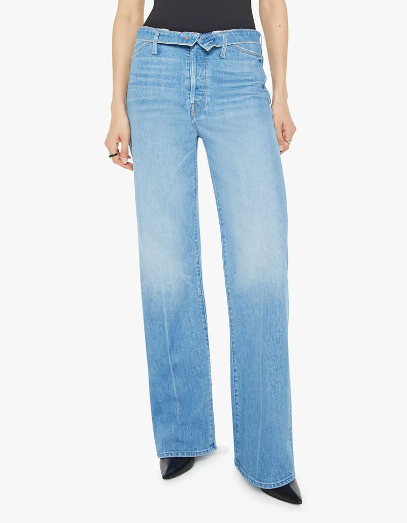 Wide-Leg Jeans mit Bundumschlag
