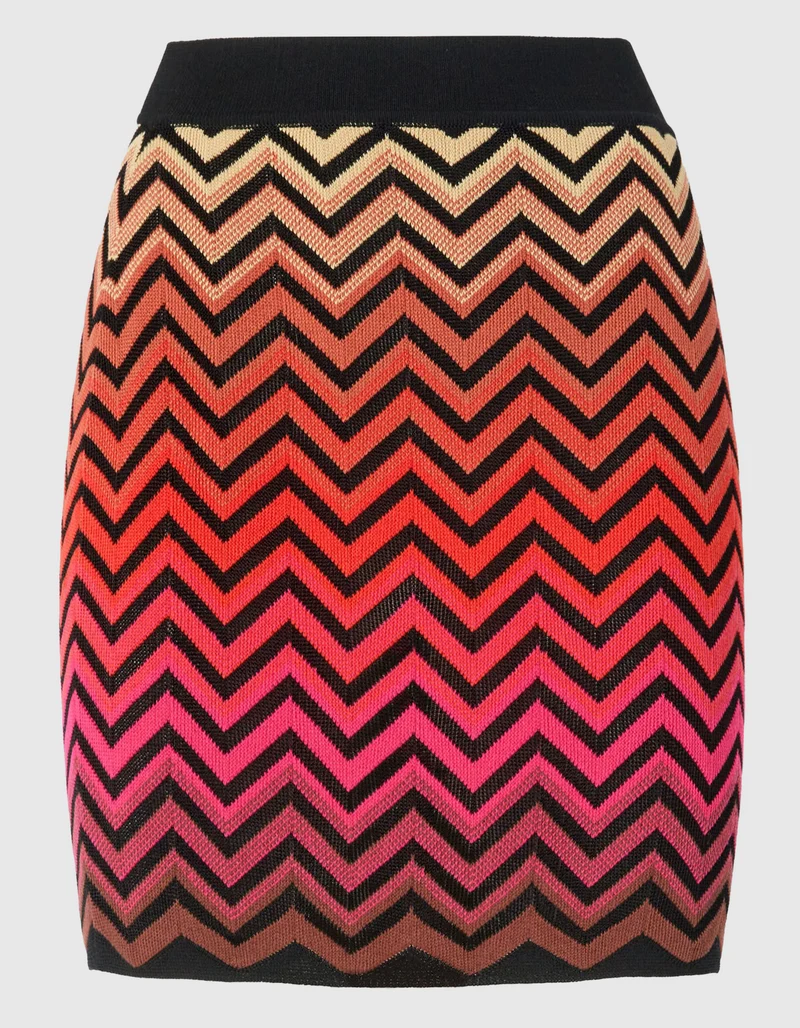 Minirock aus Baumwolle und Viskose mit Dégradé Chevron