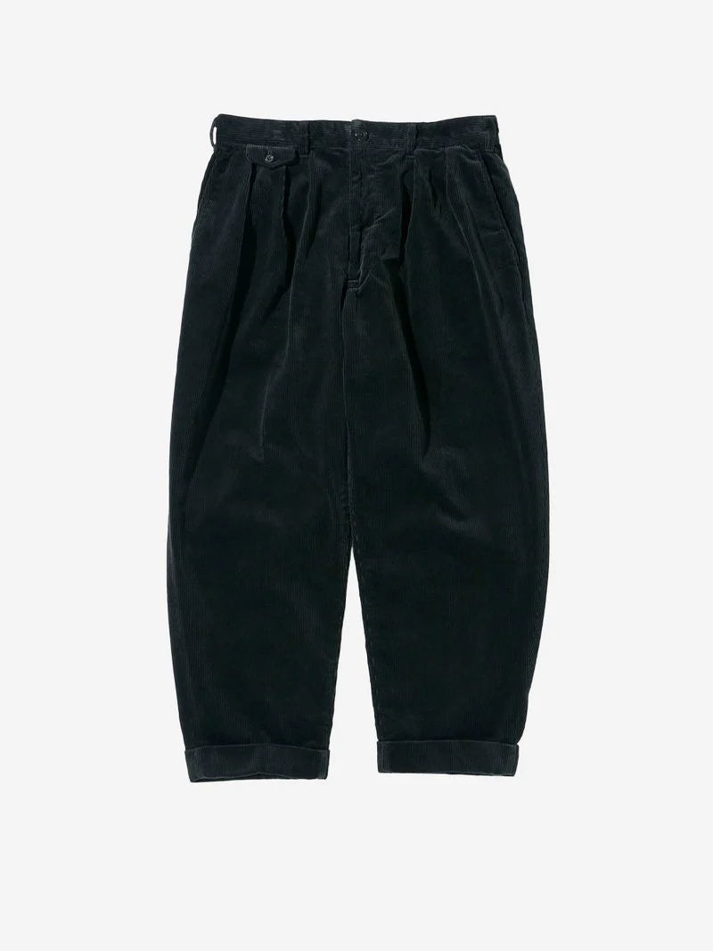 Pantaloni antracite 2 Pleats Tapered Corduroy
