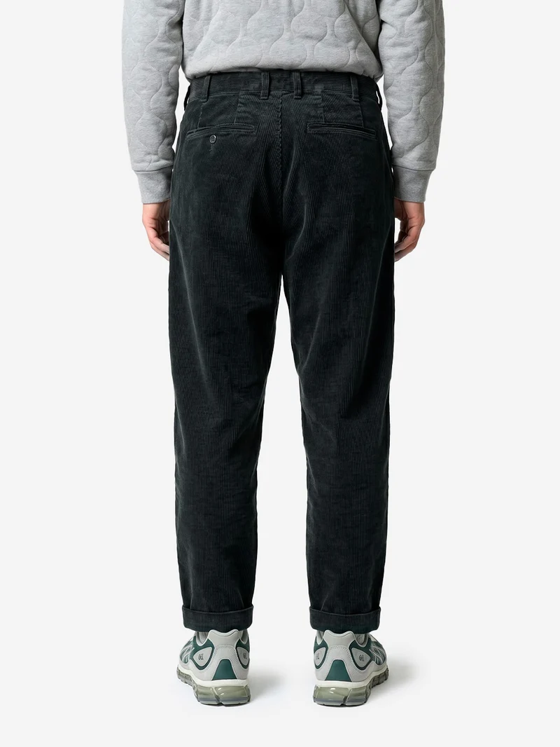 Pantaloni antracite 2 Pleats Tapered Corduroy