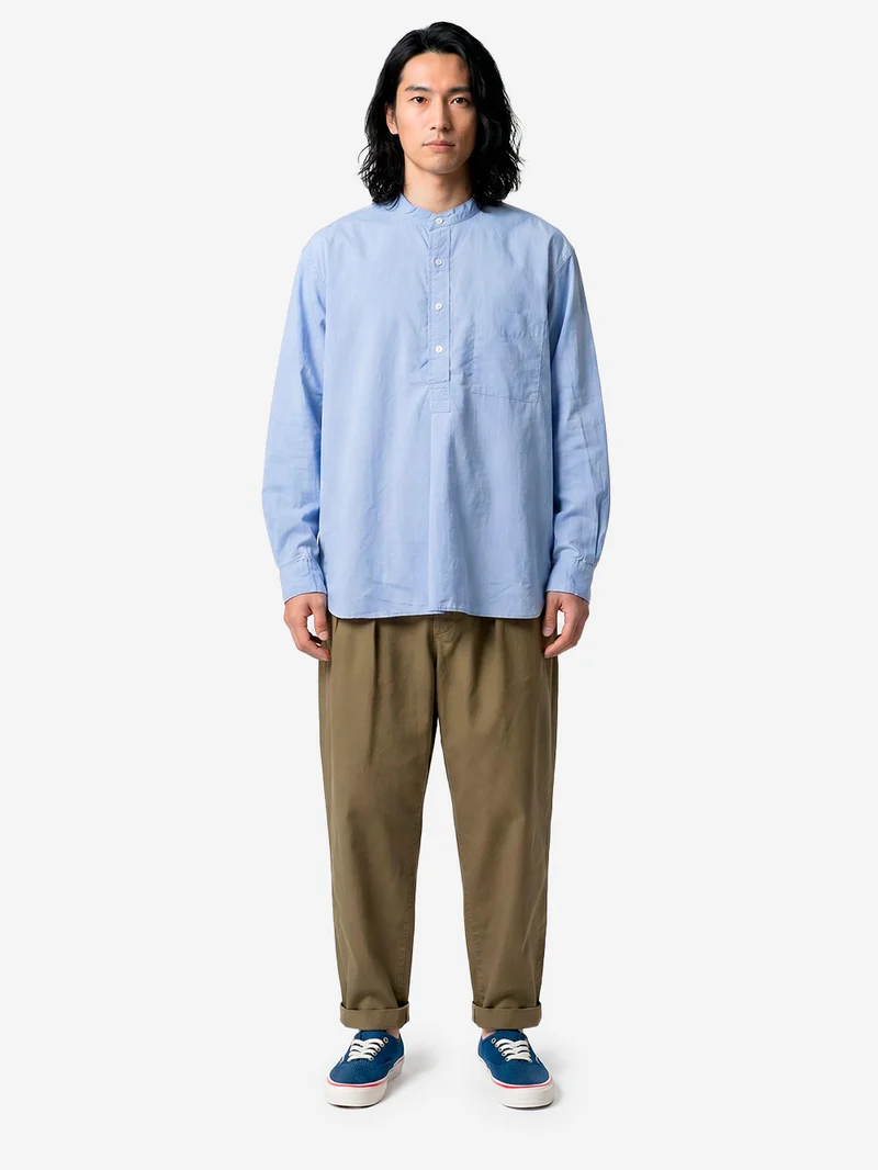 Pantaloni tapered 2 pleats in twill oliva
