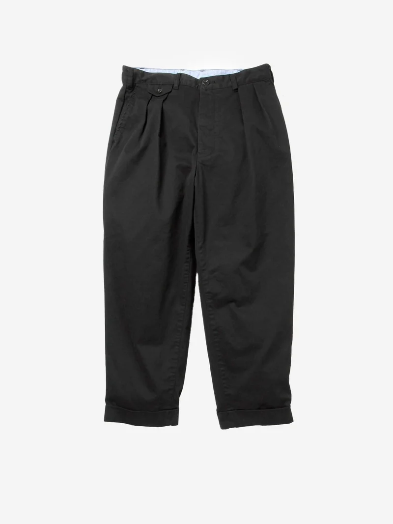 Pantaloni tapered neri 2 pleats in twill