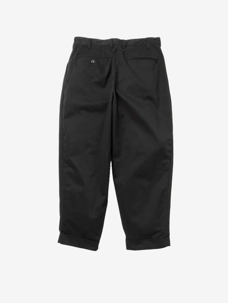 Pantaloni tapered neri 2 pleats in twill