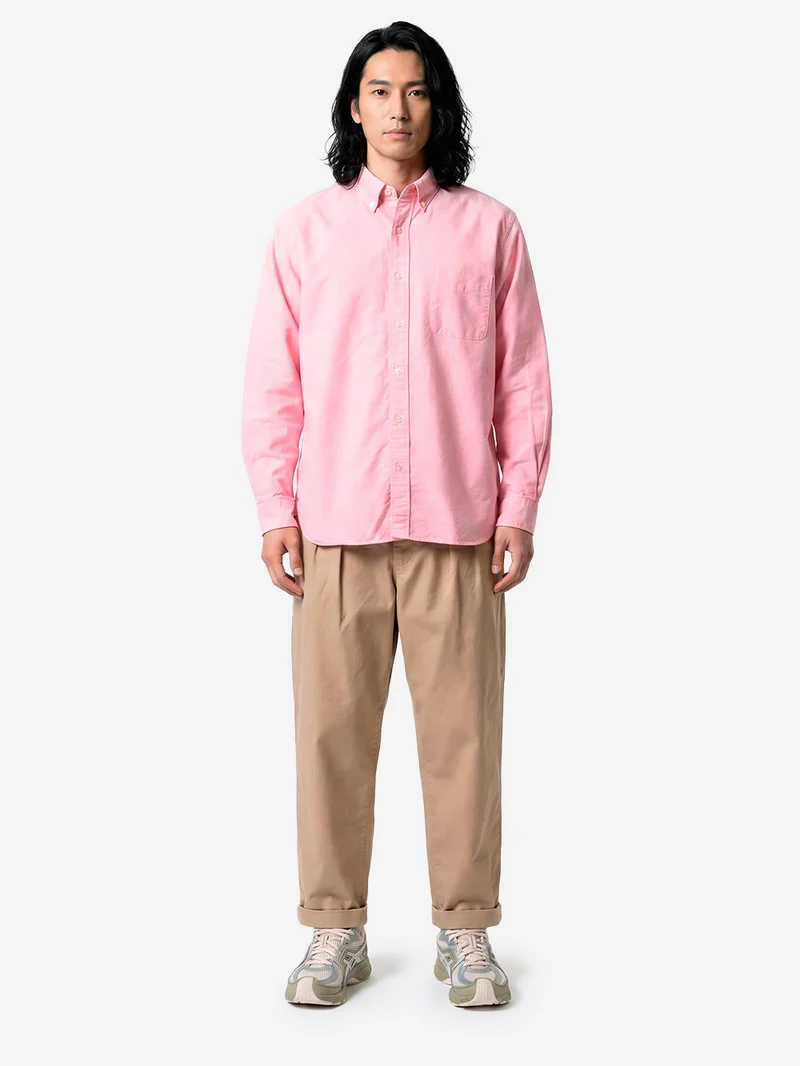Pantaloni tapered beige khaki 2 pleats in twill