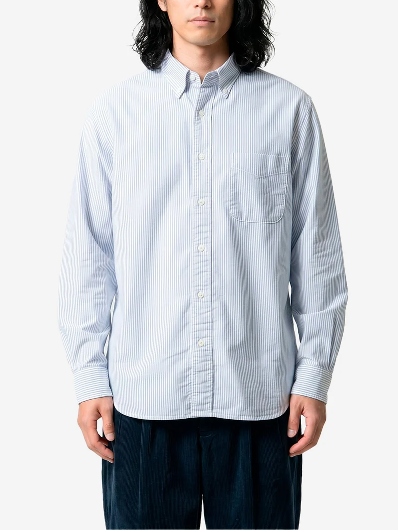 Camicia Button-Down Oxford a righe blu