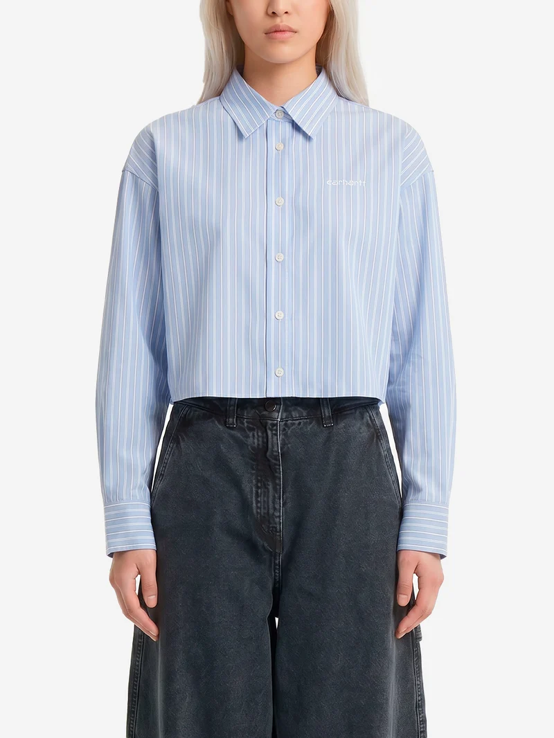 Camicia L/S 'Kanan' a righe blu