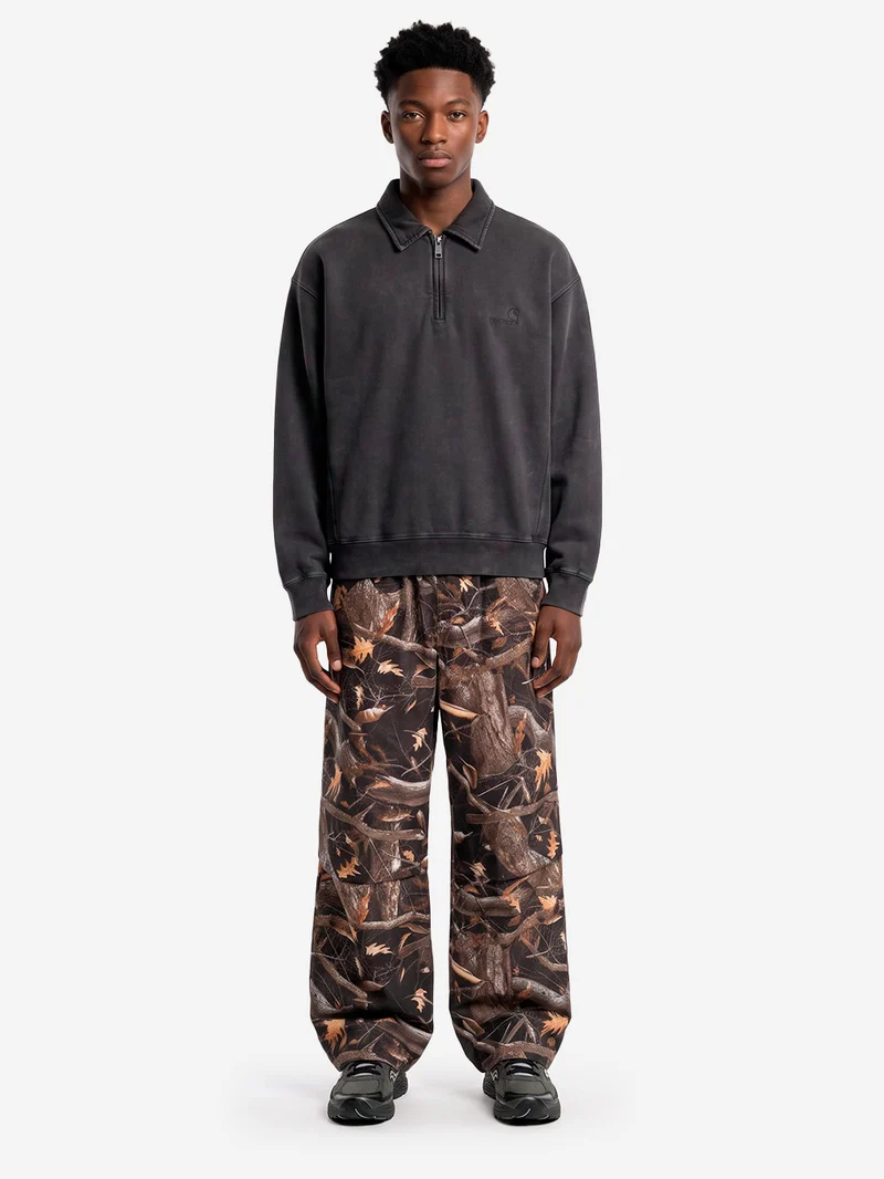 'Lambert' Polo Sweatshirt nero lavato