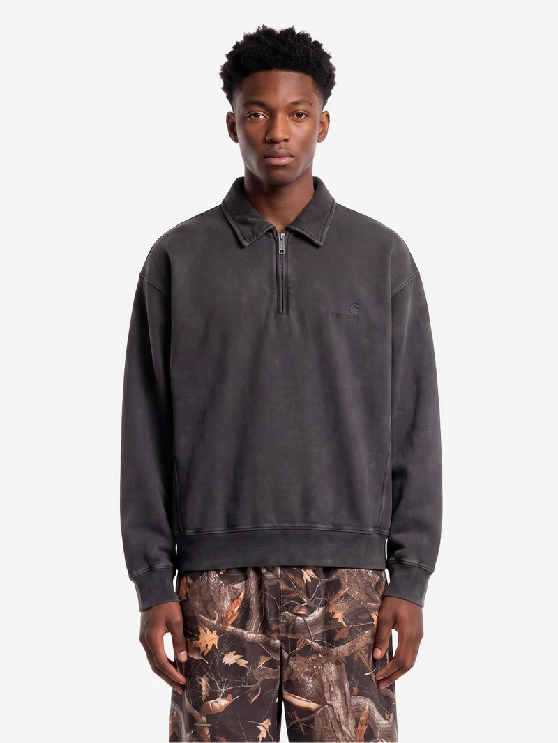 'Lambert' Polo Sweatshirt nero lavato