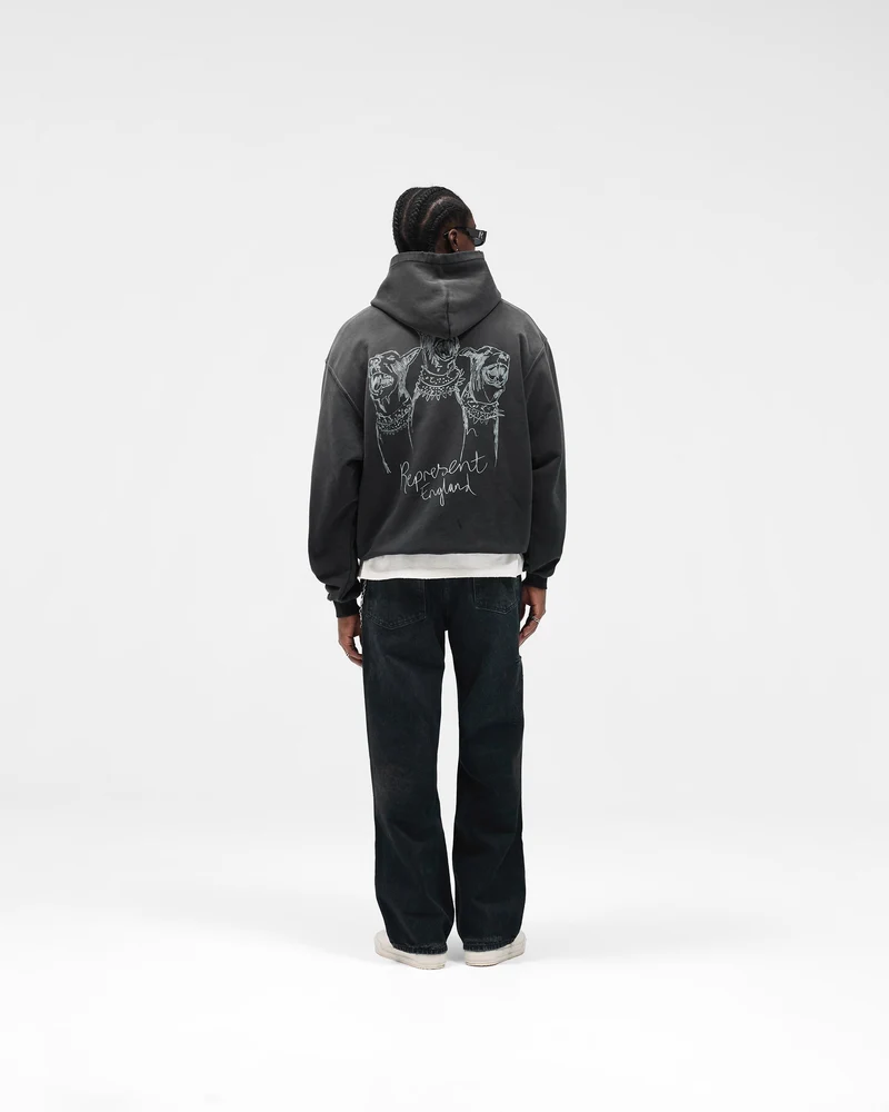 Hand Drawn Thoroughbred Hoodie - Aged Black