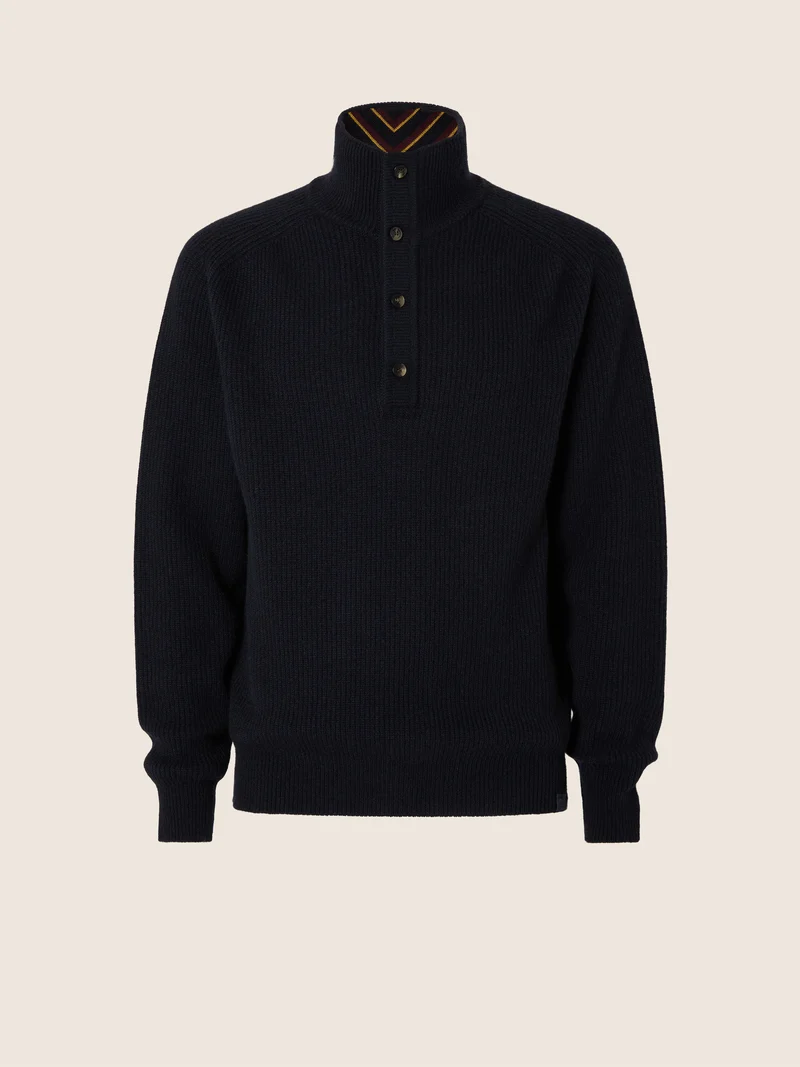 Cashmere Regimental-Collar Sweater