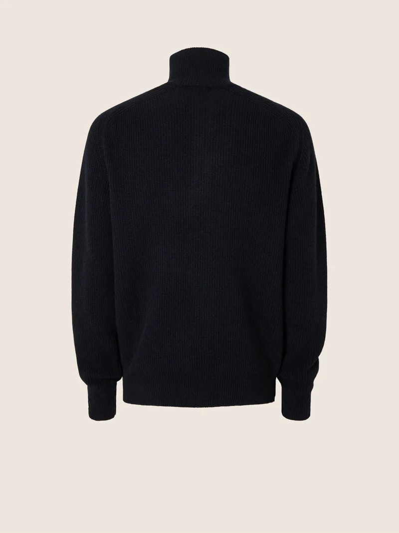 Cashmere Regimental-Collar Sweater