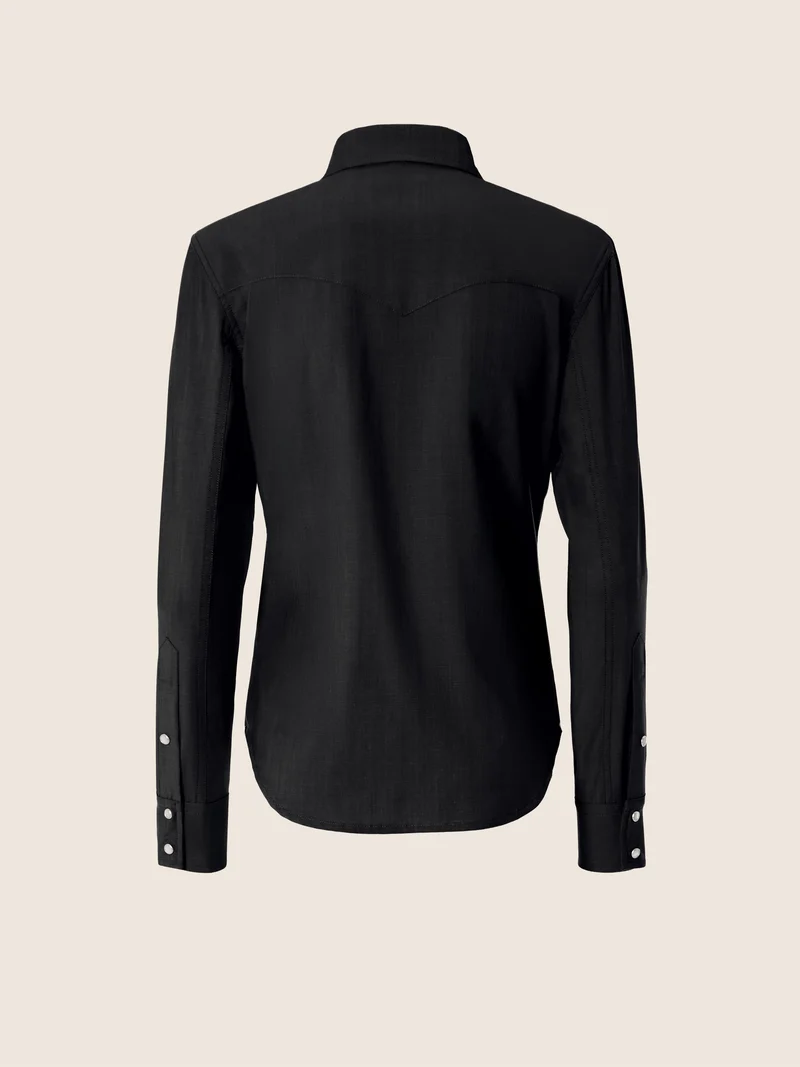 Lightweight Wool-Cashmere Canvas Western Shirt