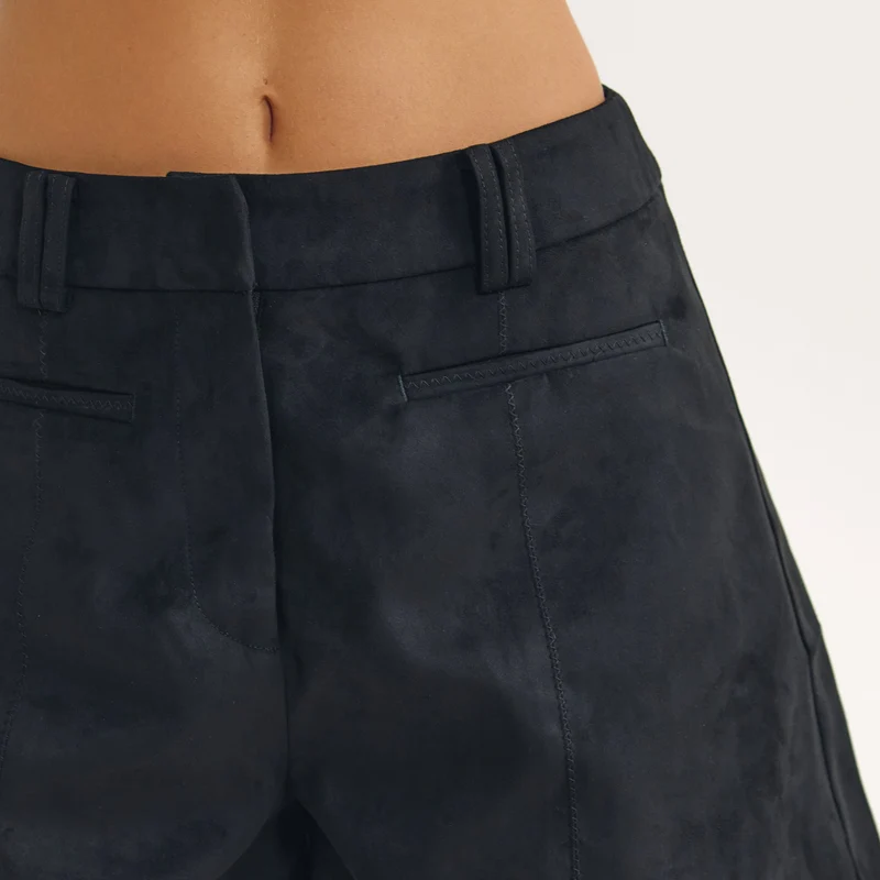 Wildledershorts - Schwarz