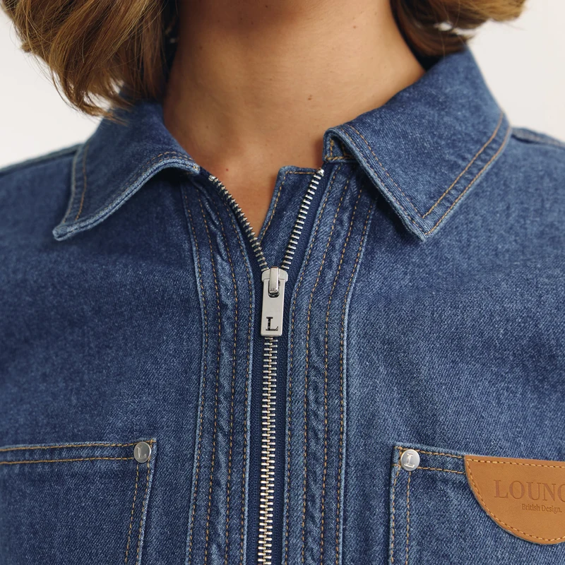 Oversize-Denimjacke - Blau