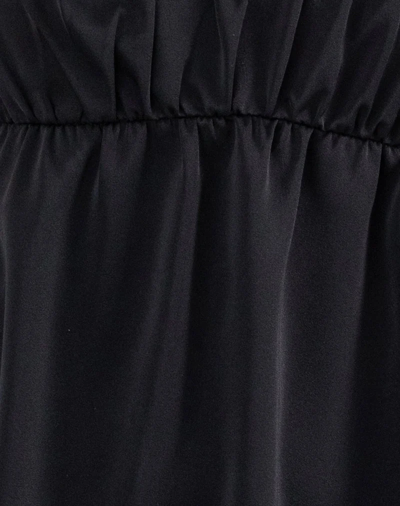 Cadenza Minikleid mit quadratischem Halsausschnitt in Schwarz