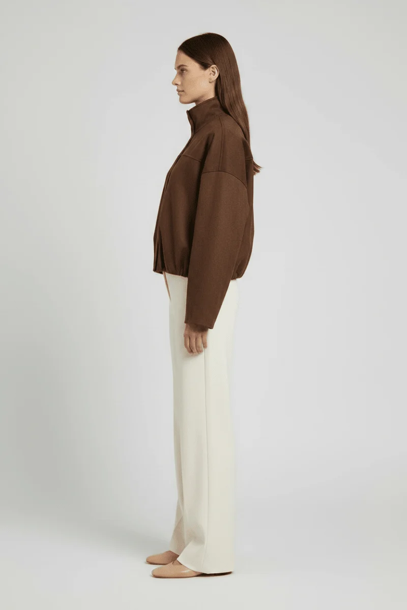 Vila Bomberjacke Langarm Stehkragen Chocolate Brown