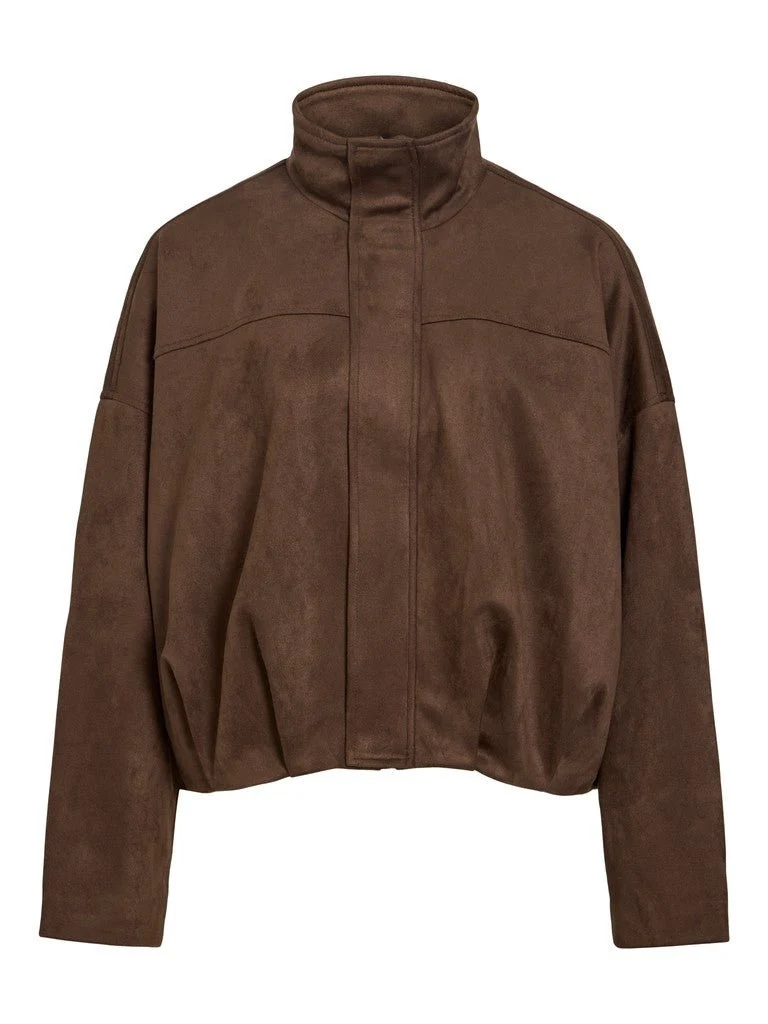 Vila Bomberjacke Langarm Stehkragen Chocolate Brown