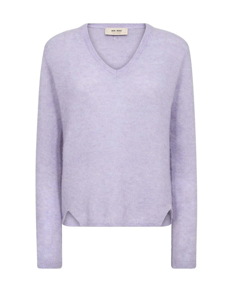 Mos Mosh MMMape Sophia V-Neck Knit in der Farbe Violet Tulip