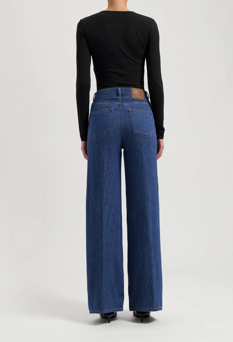 Sara High Loose Flow - Stone Indigo