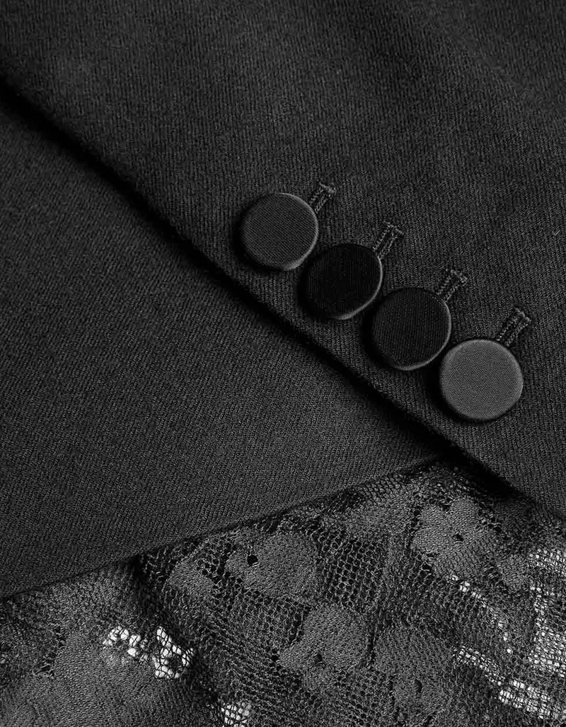 Doppelreihiger Long-Blazer Valiant mit Spitzendetails