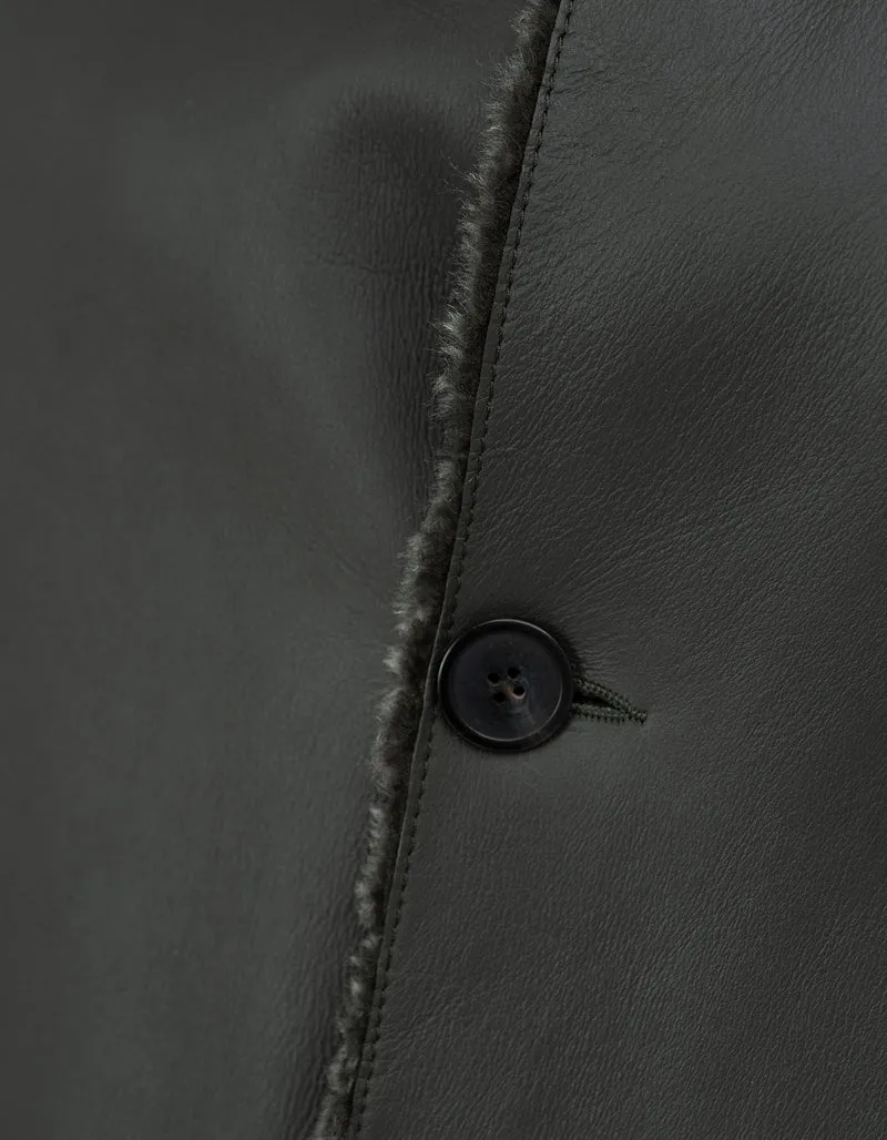 Wende-Leder-Shearling Jacke Isabella