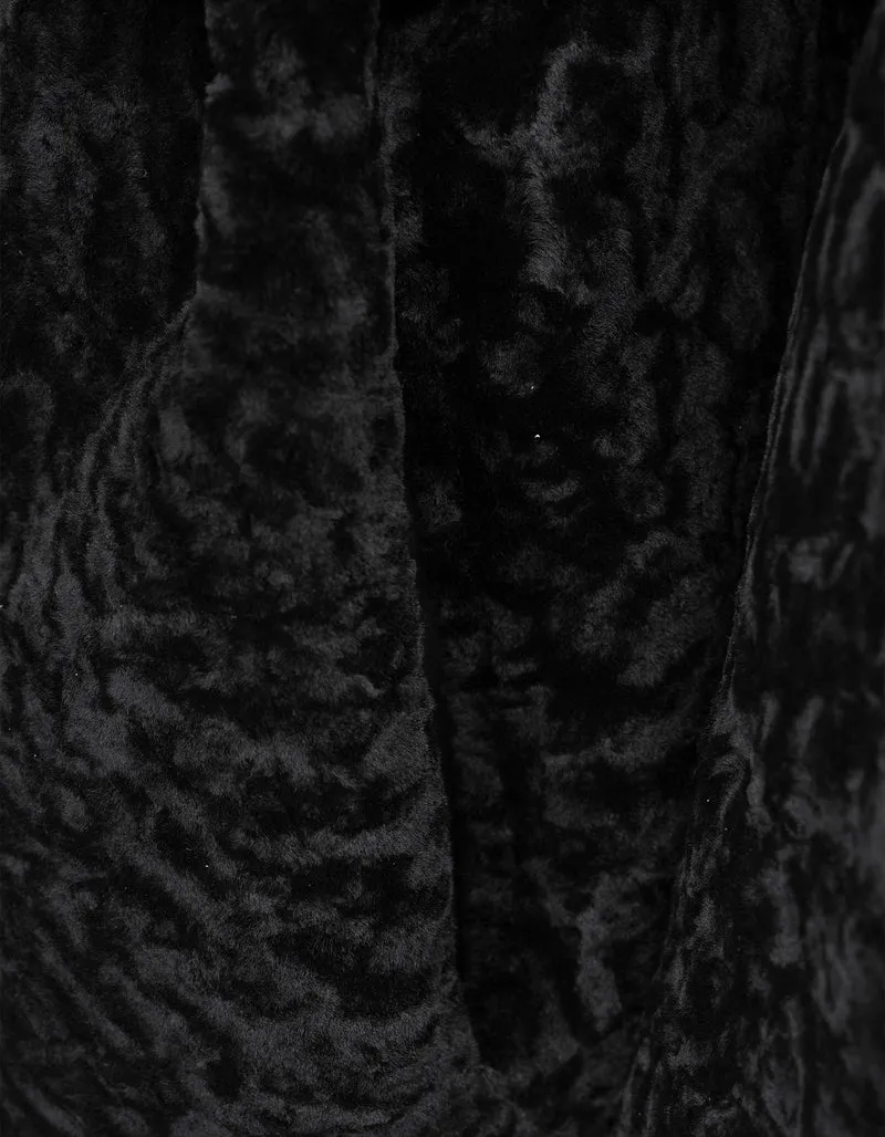 Wende-Shearling-Leder-Mantel Rien mit Bindegürtel