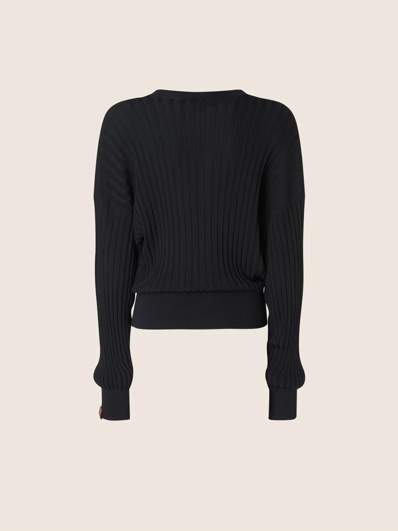 Viscose-Cotton Crêpe Knit Sweater
