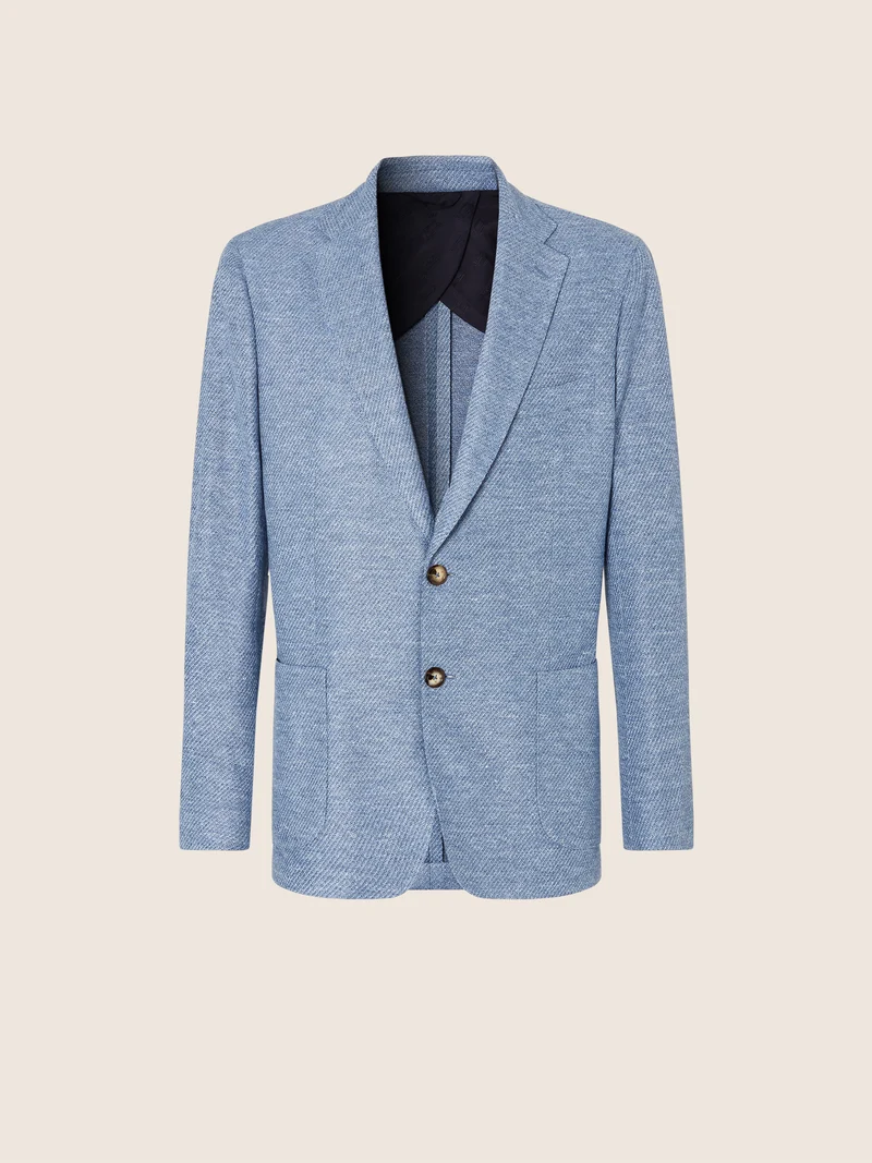Blazer in Linen, Cotton and Silk Jersey