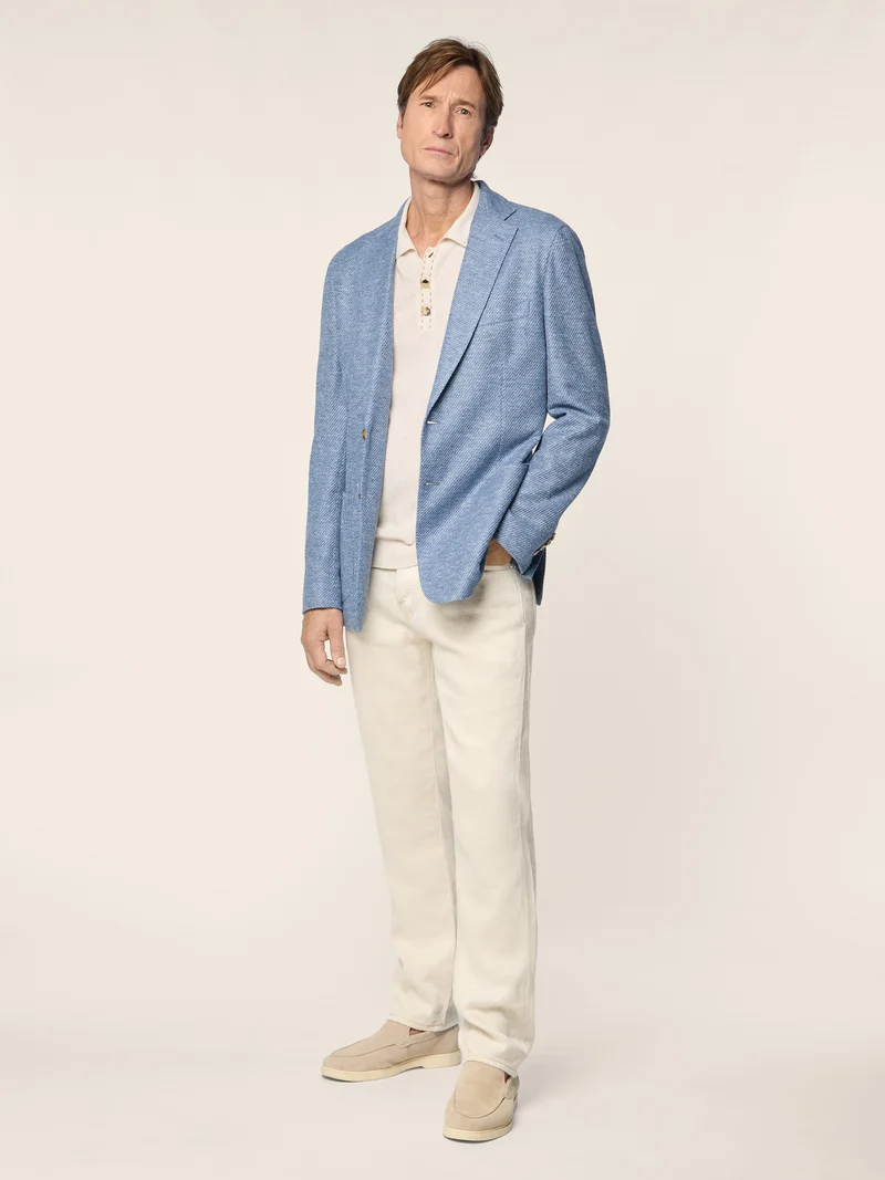 Blazer in Linen, Cotton and Silk Jersey