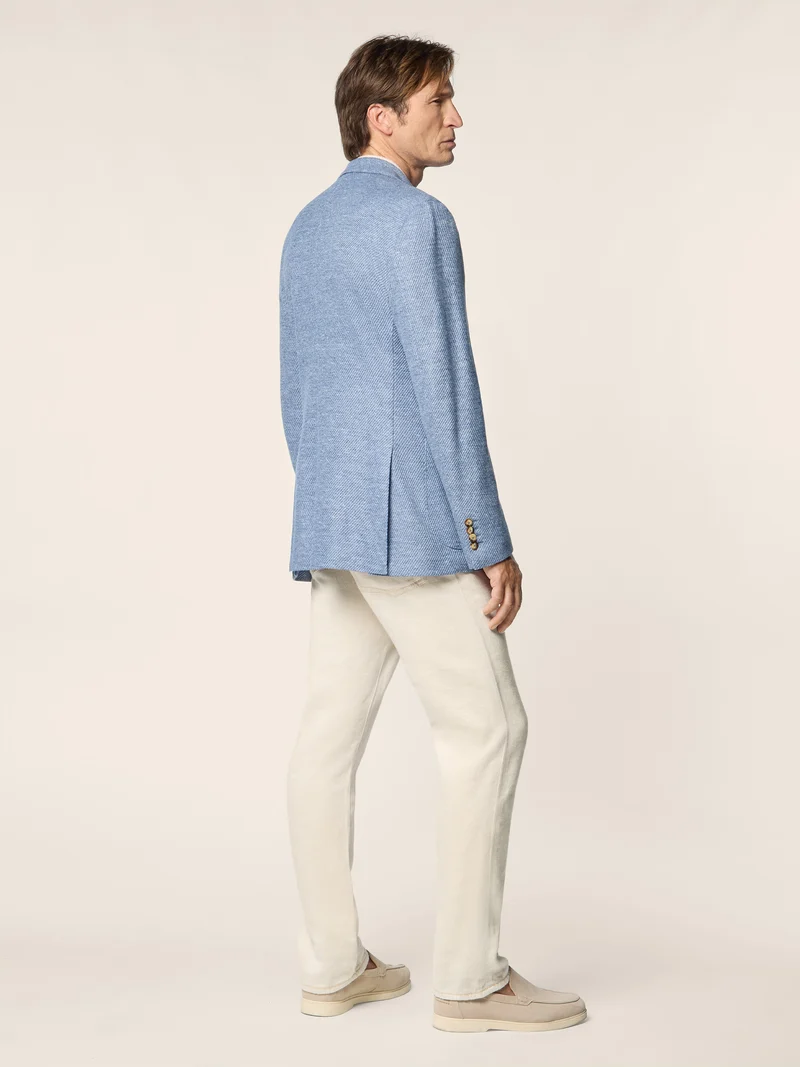 Blazer in Linen, Cotton and Silk Jersey