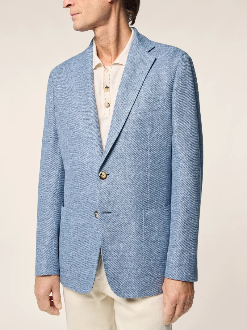 Blazer in Linen, Cotton and Silk Jersey