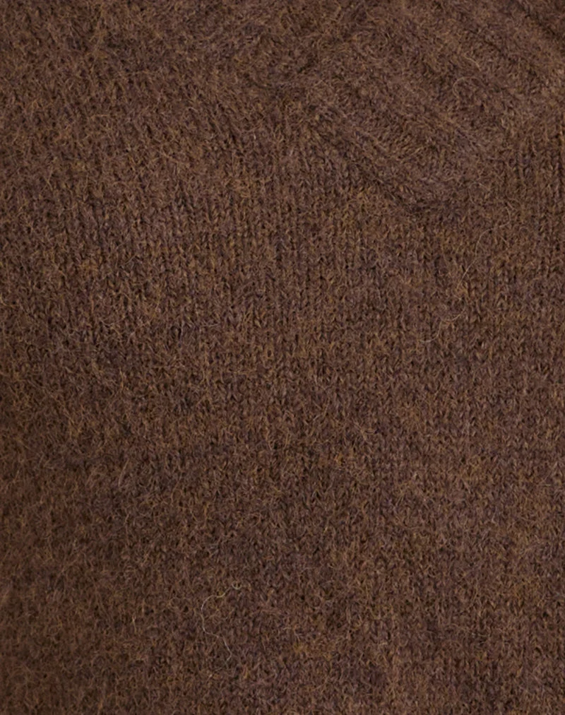 Dinesa-Pullover aus Strick in Schokoladenbraun
