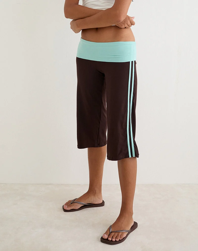 Hose „Walter Capri“ in der Farbkombination „Bitter Chocolate“ und „Aqua“