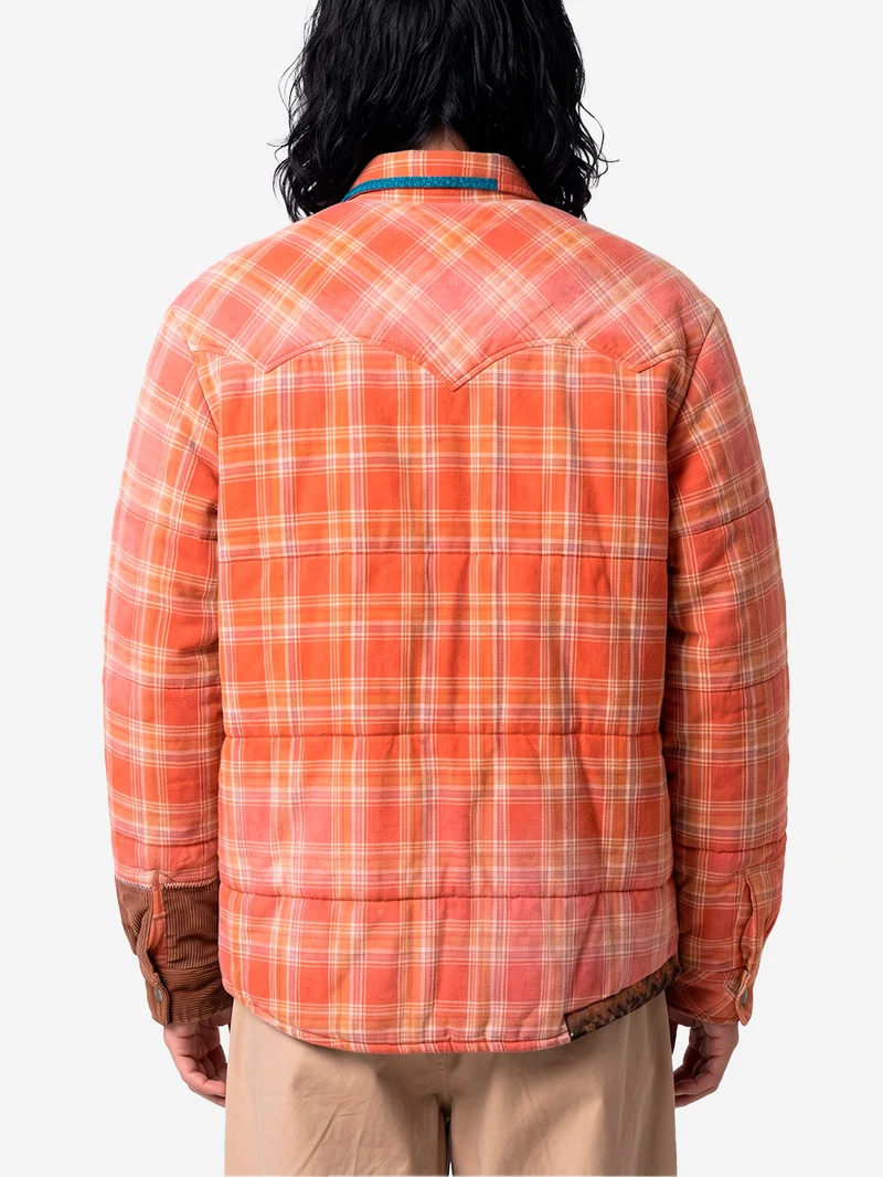 Giacca Puffer rossa Vintage-Effect Checked