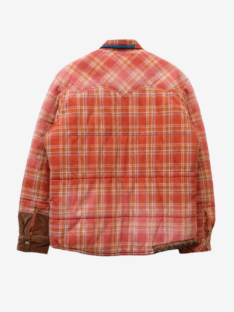 Giacca Puffer rossa Vintage-Effect Checked