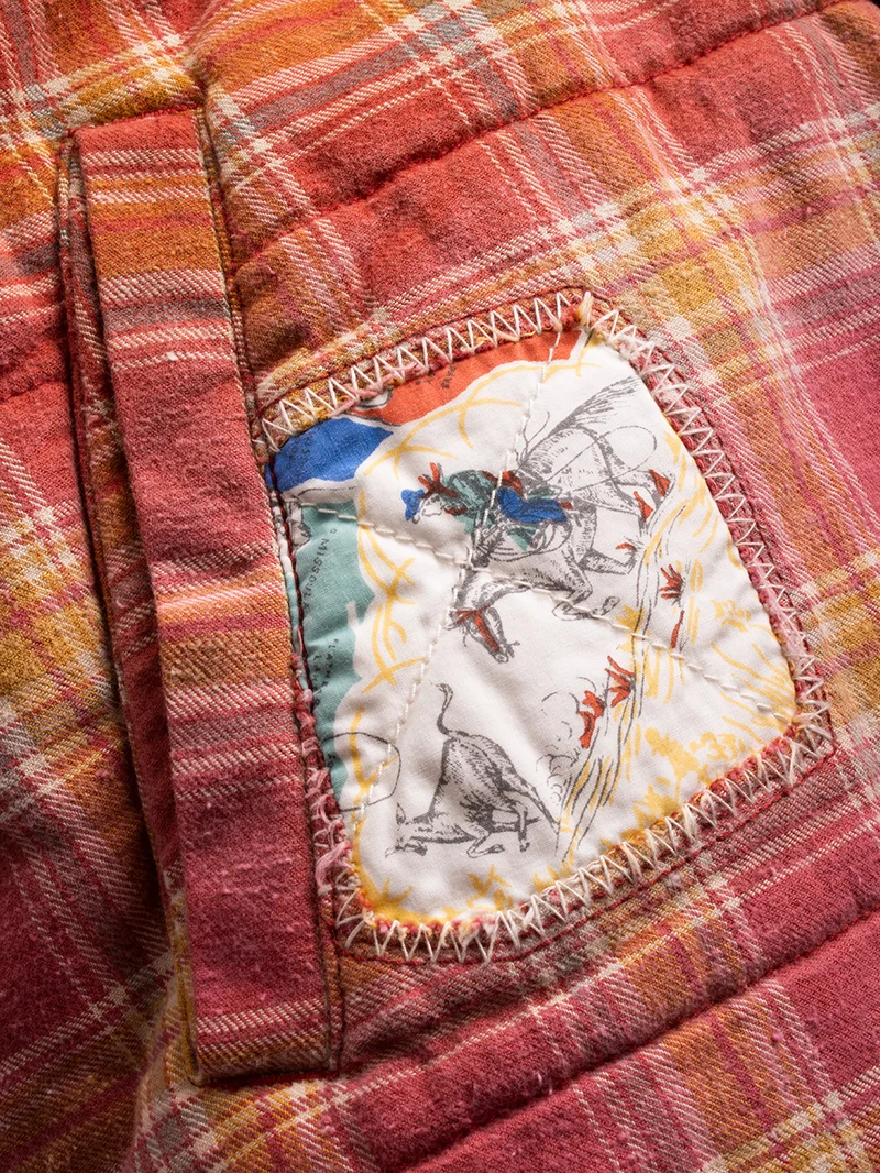 Giacca Puffer rossa Vintage-Effect Checked